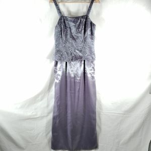 Alex Evenings Formal Dress Size 10 Iridescent Purpleish Gray Satin Prom Wedding